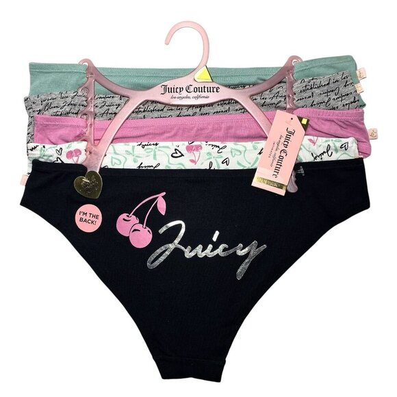 Juicy Couture Bikini Underwear Cotton Panty 5pc Set NWT Size XL - Picture 2 of 7